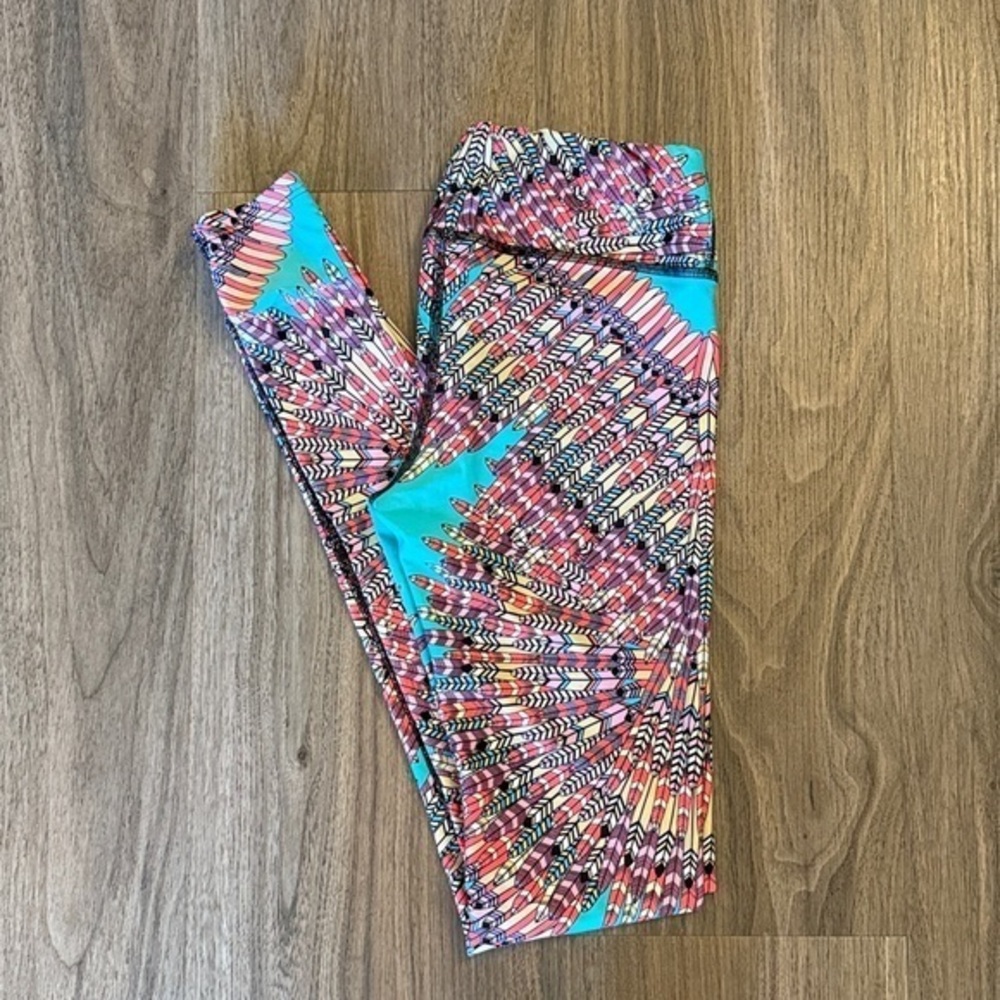 classic Mara Hoffman Multicolor feather Patterned lycra Leggings small